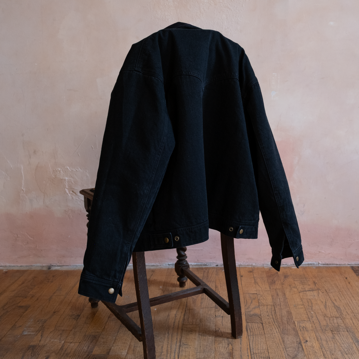 Silhouette Americana Jacket in Black Denim (Final Batch, 2 Week Lead Time)