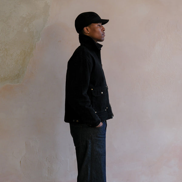 Silhouette Americana Jacket in Black Denim (Final Batch, 2 Week Lead Time)
